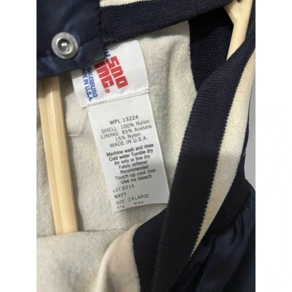 Vtg Navy 2Xl Bomber Jacket Sno King Mo Special Olympics